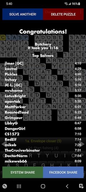 Crosswords screenshot 2
