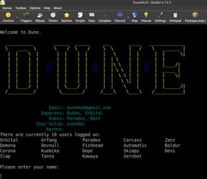 Dune MUD screenshot 1