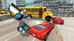 Flying Car Robot Flight Drive Simulator Game 2017 screenshot 4