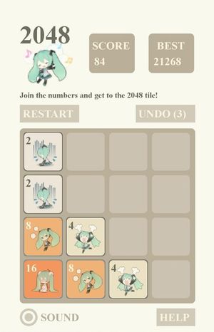 Miku no 2048 screenshot 1