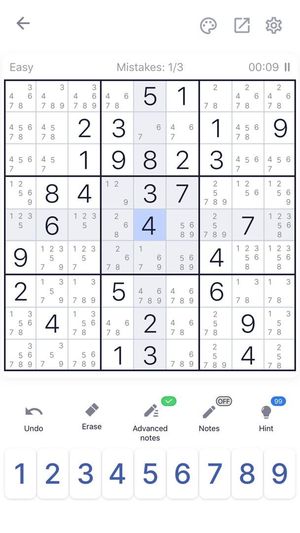 Sudoku screenshot 1
